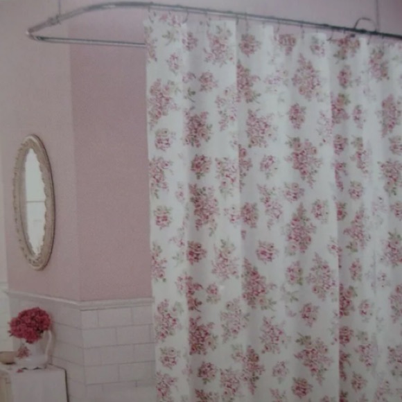 Simply Shabby Chic Shower Curtain Blush Beauty Roses Floral Cotton 72 X 72 - Picture 1 of 16